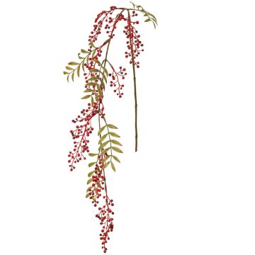 Konstgjord rönnkvist JANNAH med frukter, röd, 120cm