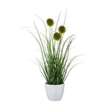 Konstgräs ullgräs BORFI i dekorativ kruka, ax, grönt, 35cm