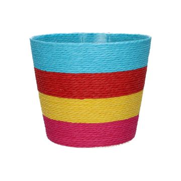 Blomkorg NERIONKO MULTI, turkos-röd-gul-cerise, 13cm, Ø15,5cm