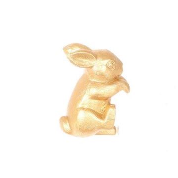 Dekorationsfigur kanin DROOPY av plast, guld, 8x4x6cm