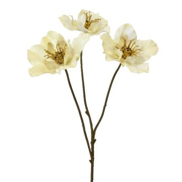 Konstgjord gren julros FLOMKE, metallic-kräm, 55cm Konstgjord gren julros FLOMKE, metallic-kräm, 55cm