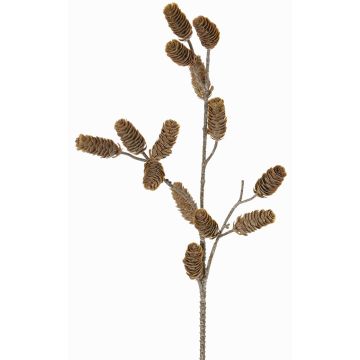 Dekorativ grangren LONGIH med kottar, brun-vit, 75cm Dekorativ grangren LONGIH med kottar, brun-vit, 75cm