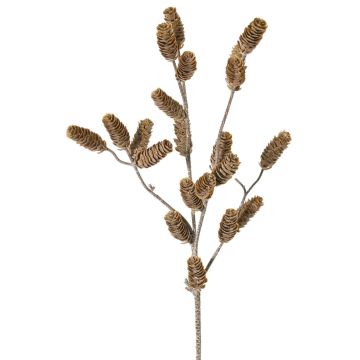 Dekorativ grangren LONGIH med kottar, brun-vit, 95cm Dekorativ grangren LONGIH med kottar, brun-vit, 95cm