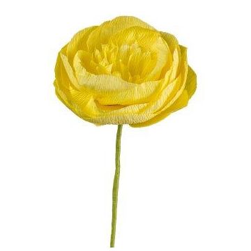 Dekorationsblomma ranunkel PINERY av papper, gul, 45cm