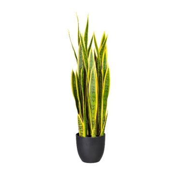 Konstgjord suckulent Sanseveria ZULEN i dekorativ kruka, grön-gul, 90cm Konstgjord suckulent Sanseveria ZULEN i dekorativ kruka, grön-gul, 90cm