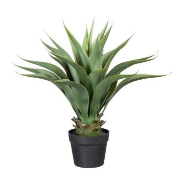 Konstgjord suckulent Agave americana GLURM i dekorativ kruka, grågrön, 55cm