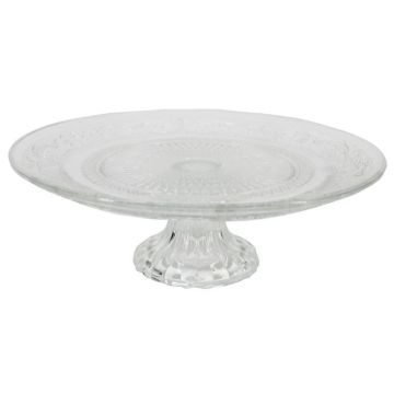 Tårtfat på fot ALVATIR, glas, mönstrat, klart, 7,8cm, Ø14,5cm Tårtfat på fot ALVATIR, glas, mönstrat, klart, 7,8cm, Ø14,5cm