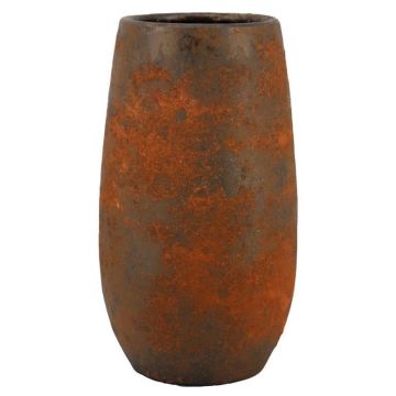 Blomvas i keramik AROON med ådring, rostbrun, 40cm, Ø22cm