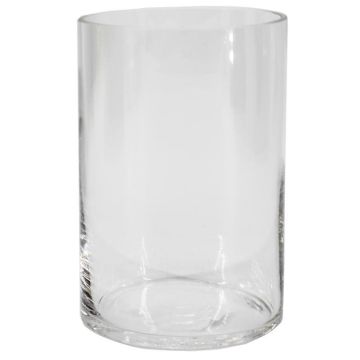 Cylindrisk glasvas SANSA OCEAN, återvunnen, klar, 15cm, Ø10cm
