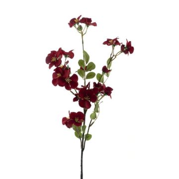 Konstgjord äppelblomskvist WENIA, mörkröd, 70cm, Ø2-4cm