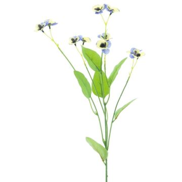 Textilkvist med penséer YENIA, ljusblå-ljusgrön, 60cm Textilkvist med penséer YENIA, ljusblå-ljusgrön, 60cm