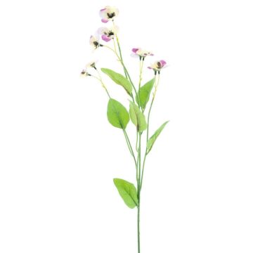 Textilgren med penséer YENIA, rosa-cerise-krämfärgad, 60cm Textilgren med penséer YENIA, rosa-cerise-krämfärgad, 60cm