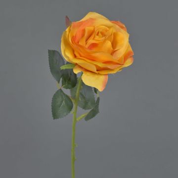 Konstgjord ros SIMONY, gul-orange, 45cm, Ø8cm