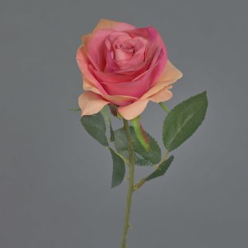 Konstgjord ros SIMONY, laxros-rosa, 45cm, Ø8cm