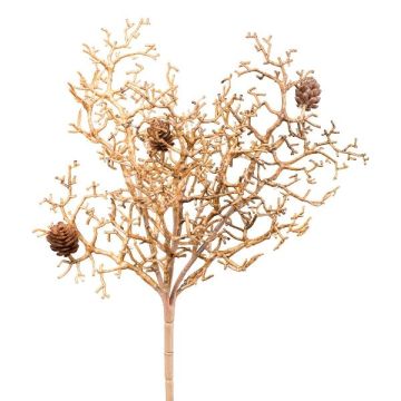 Dekorationsgren korall AGAMS med kottar, brun, 30cm