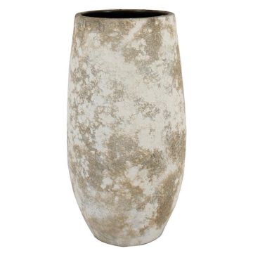 Blomvas i keramik AROON med ådring, antikvit, 50cm, Ø26cm
