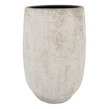 Blomvas VEMIL i keramik, prickig, vit, 50cm, Ø29cm