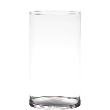 Glasvas, cylindrisk, SANYA EARTH, klar, 21cm, Ø14cm