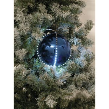 LED-julgranskula LUVELIA, 5 st, glänsande mörkblå, Ø8cm LED-julgranskula LUVELIA, 5 st, glänsande mörkblå, Ø8cm