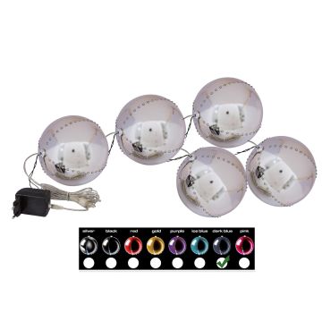 LED-julgranskula LUVELIA, 5 st, glänsande mörkblå, Ø8cm