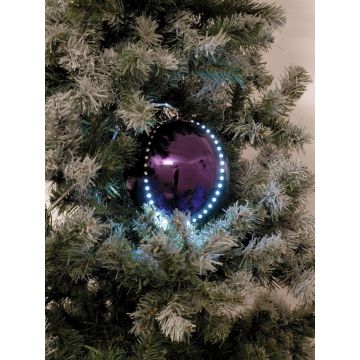 LED-julgranskula LUVELIA, 5 st, glänsande lila, Ø8cm