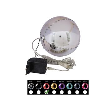 LED-julgranskula LUVELIA, glänsande röd, Ø15cm