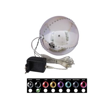LED-julgranskula LUVELIA, glänsande svart, Ø15cm LED-julgranskula LUVELIA, glänsande svart, Ø15cm