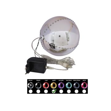 LED-julgranskula LUVELIA, glänsande guld, Ø15cm