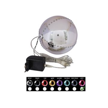 LED-julgranskula LUVELIA, glänsande cerise, Ø15cm LED-julgranskula LUVELIA, glänsande cerise, Ø15cm