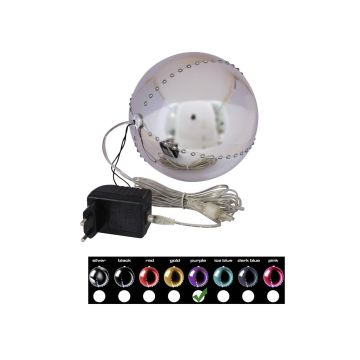 LED-julgranskula LUVELIA, glänsande lila, Ø15cm LED-julgranskula LUVELIA, glänsande lila, Ø15cm