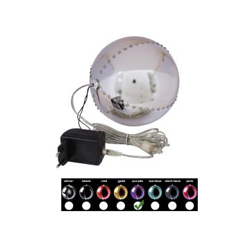 LED-julgranskula LUVELIA, glänsande lila, Ø15cm LED-julgranskula LUVELIA, glänsande lila, Ø15cm