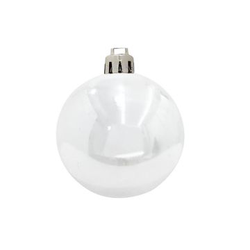 Julgranskula TEODORA, 6 st, glänsande vit, Ø7cm