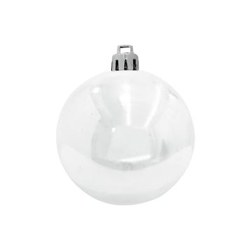 Julgranskula TEODORA, 4 st, glänsande vit, Ø10cm