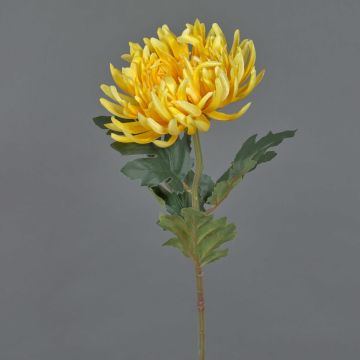 Konstblomma krysantemum LINGYUN, gul-orange, 65cm, Ø16cm