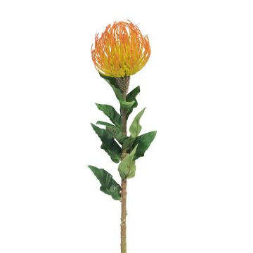 Konstblomma nålkudde Protea XIFANG, orange-gul, 75cm, Ø10cm Konstblomma nålkudde Protea XIFANG, orange-gul, 75cm, Ø10cm