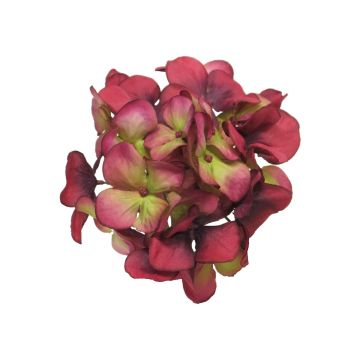 Dekorationsblomma hortensia FUHUA, röd-grön, 23cm, Ø14cm Dekorationsblomma hortensia FUHUA, röd-grön, 23cm, Ø14cm