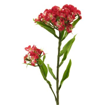 Konstgjord blomstergren med skäggnejlika YUFENG, röd, 60cm Konstgjord blomstergren med skäggnejlika YUFENG, röd, 60cm