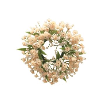 Konstgjord ljuskrans av gypsophila LEFEI, rosa, Ø14cm