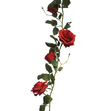 Konstgjord blomstergirland, ros KAILIN, röd, 145cm Konstgjord blomstergirland, ros KAILIN, röd, 145cm