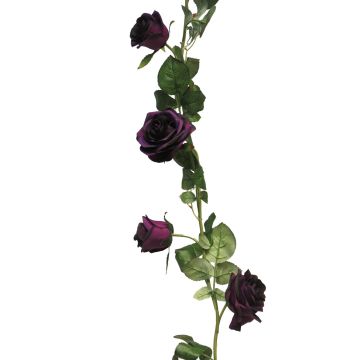 Konstblommor, rosgirland KAILIN, mörkvioletta, 145cm Konstblommor, rosgirland KAILIN, mörkvioletta, 145cm