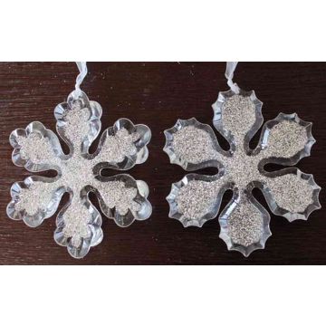 Akrylhängare snöflinga YLVALIE, 2 st, glitter, transparent-silver, Ø10cm Akrylhängare snöflinga YLVALIE, 2 st, glitter, transparent-silver, Ø10cm