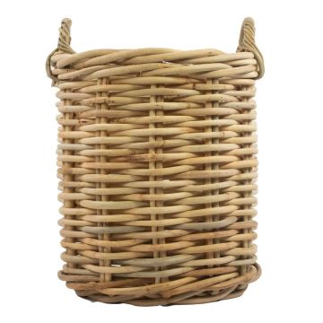 Rund rottingkorg BENIGNO med handtag, brun, 59cm, Ø44cm Rund rottingkorg BENIGNO med handtag, brun, 59cm, Ø44cm