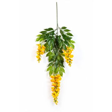Konstgjord blåregn-gren LAUREN med blommor, gul, 85cm