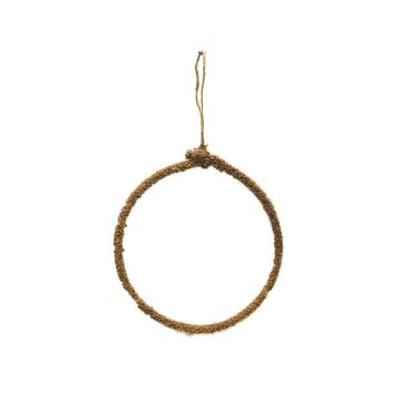 Dekorativ metallring HELIJIA att hänga upp, flockad, grön, Ø15cm Dekorativ metallring HELIJIA att hänga upp, flockad, grön, Ø15cm