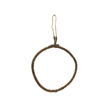 Dekorativ metallring HELIJIA att hänga upp, flockad, brun, Ø15cm Dekorativ metallring HELIJIA att hänga upp, flockad, brun, Ø15cm