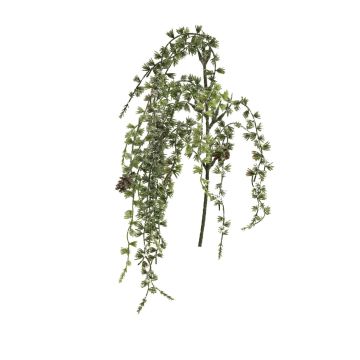 Dekorativ gren av lärk NANZIA, frostad, med kottar, grön, 80cm Dekorativ gren av lärk NANZIA, frostad, med kottar, grön, 80cm