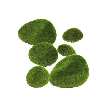 Dekorativa mossstenar YIBIN, 6 st, gröna, 5-11cm