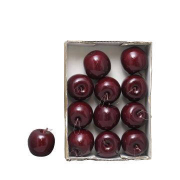 Konstgjorda äpplen WENHENG, 12 stycken, glänsande vinröd, Ø8cm Konstgjorda äpplen WENHENG, 12 stycken, glänsande vinröd, Ø8cm