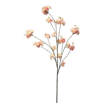 Konstgjord plommongren OUNALI med blommor, rosa-krämfärgad, 125cm