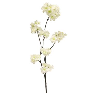 Konstgjord plommongren OUNALI med blommor, vit, 85cm